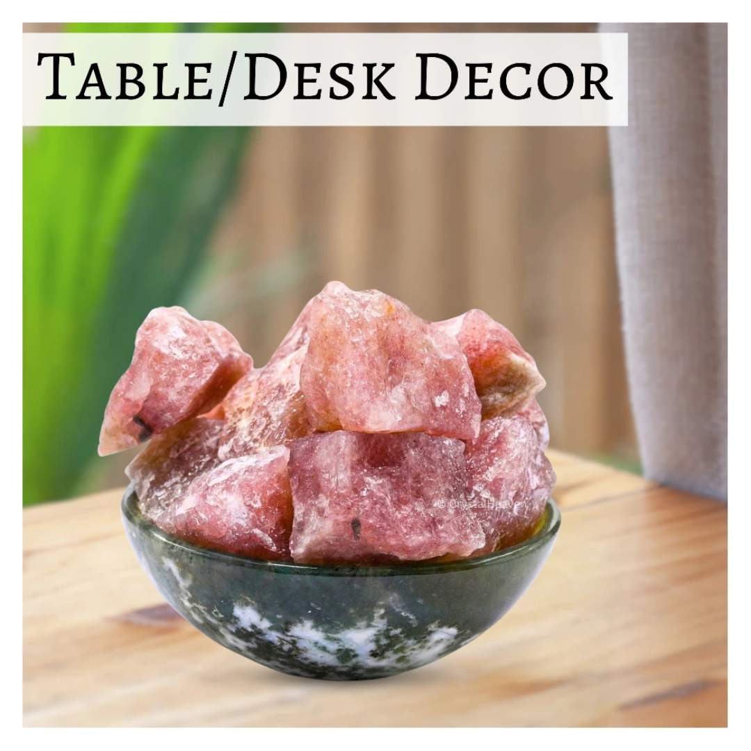 Raw Strawberry Quartz Crystals (2 Pieces)