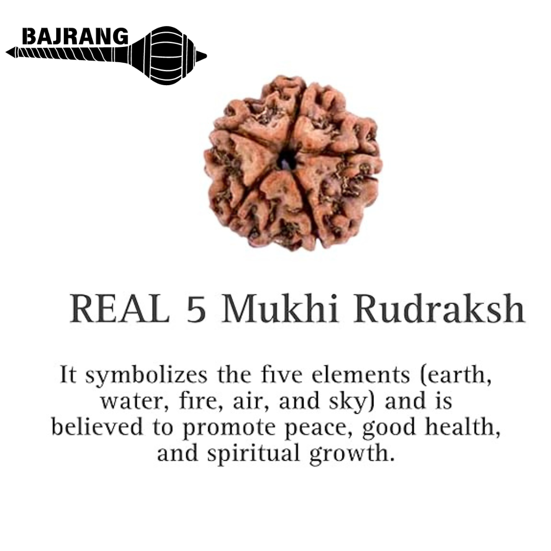 5 Mukhi Gold Plated Rudraksha Bracelet for Men & Women