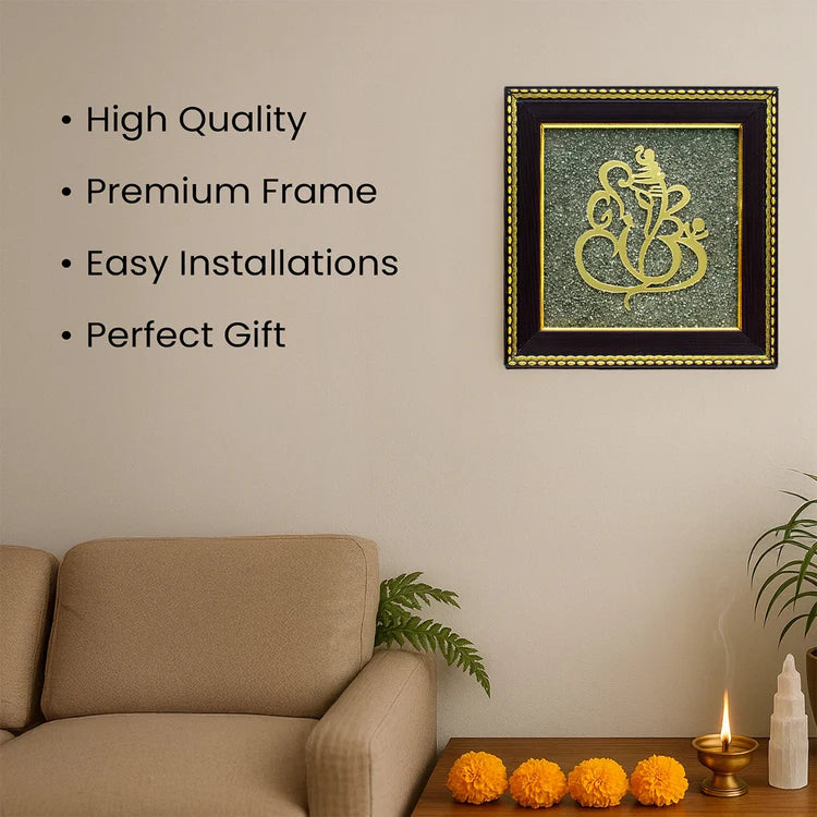 Ganesh Ji on Raw Pyrite Frame