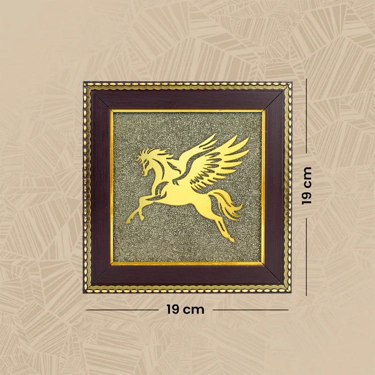 Flying Horse on Raw Pyrite Frame