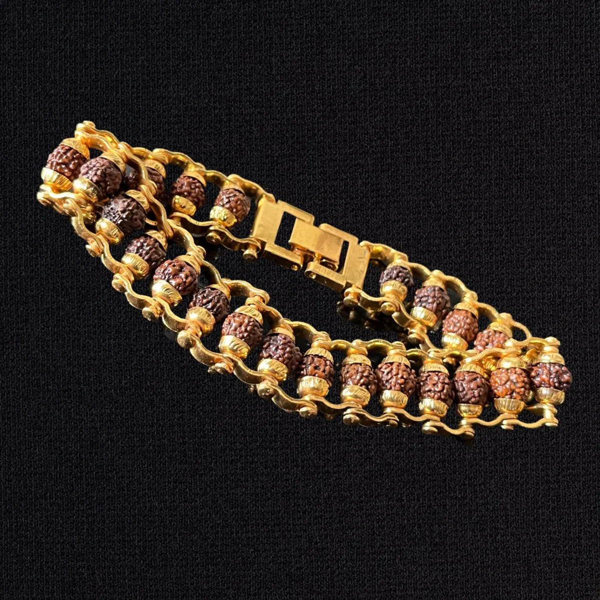 5 Mukhi Gold Plated Rudraksha Bracelet for Men & Women