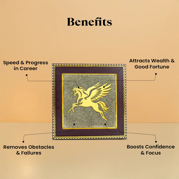 Flying Horse on Raw Pyrite Frame