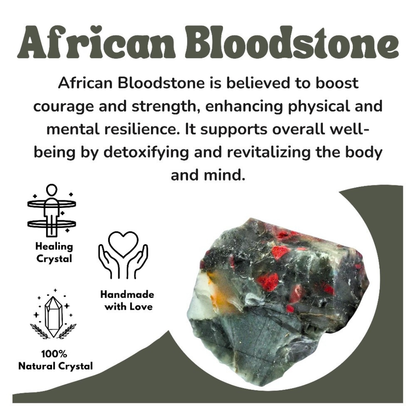Raw African Bloodstone Crystals (2 Pieces)