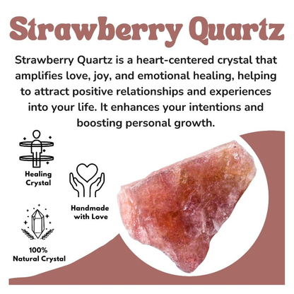 Raw Strawberry Quartz Crystals (2 Pieces)