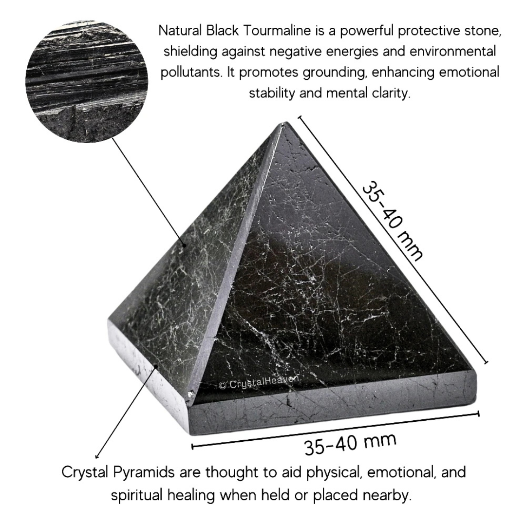 Natural Black Tourmaline Pyramid (1.5 Inch)