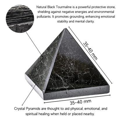 Natural Black Tourmaline Pyramid (1.5 Inch)
