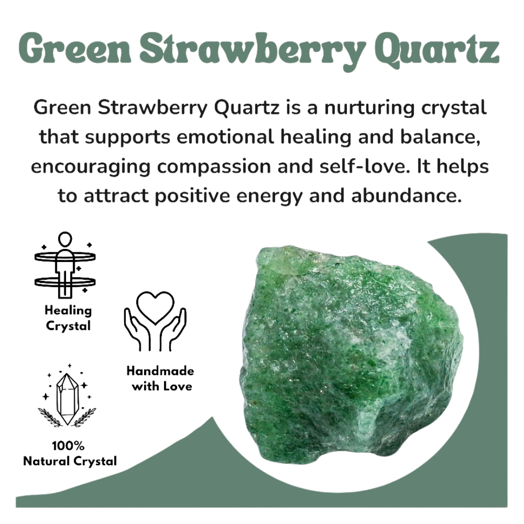 Raw Green Strawberry Quartz Crystals (2 Pieces)