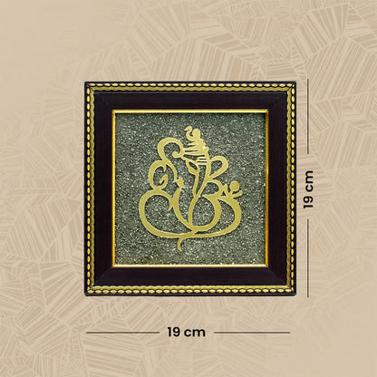 Ganesh Ji on Raw Pyrite Frame