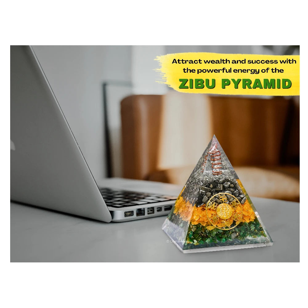Money Magnet Pyramid with Zibu Symbol - Vastu Pyramid for Pooja