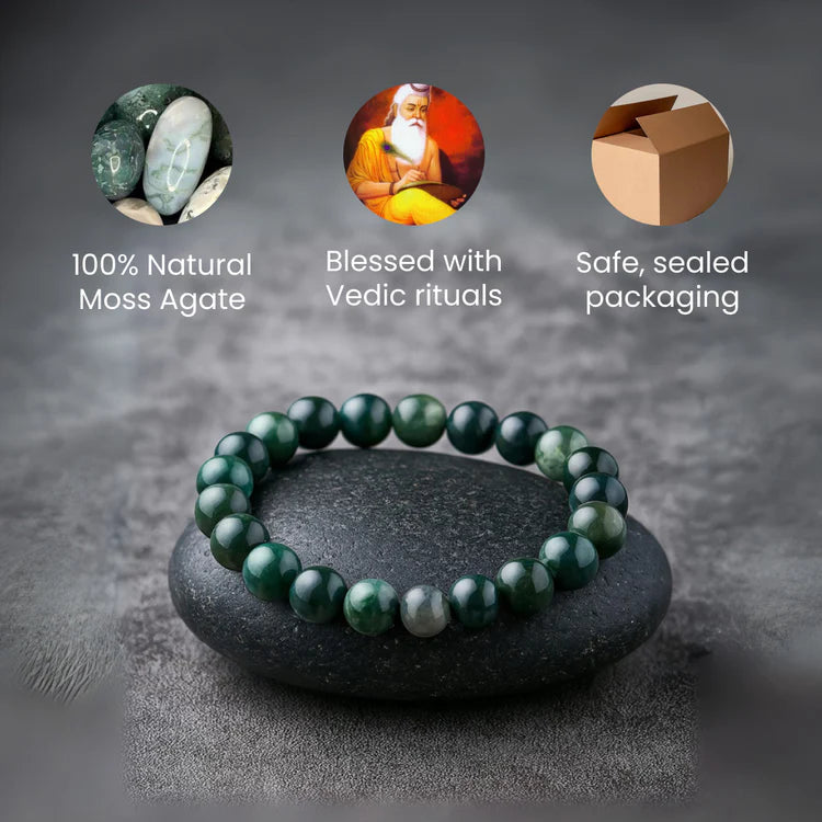 Moss Agate Stone Bracelet