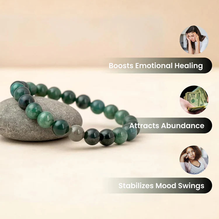 Moss Agate Stone Bracelet