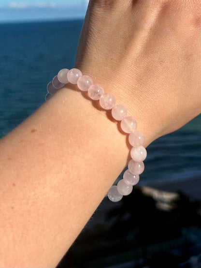 Rose Quartz Bracelet and Anklet (Combo)