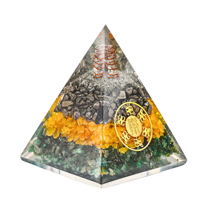 Money Magnet Pyramid with Zibu Symbol - Vastu Pyramid for Pooja